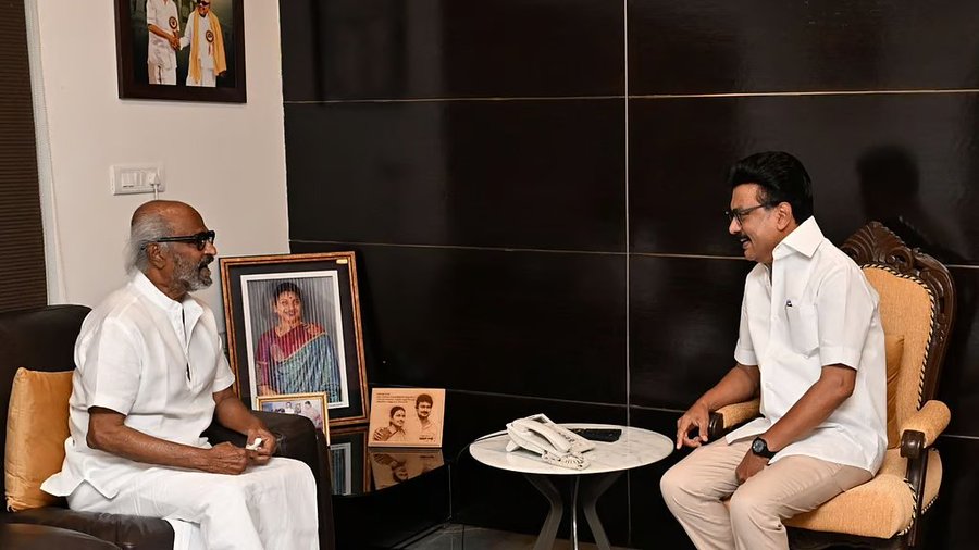 DMK के चुनावी झटके के बाद रजनीकांत ने एम. के. स्टालिन से मुलाकात की
