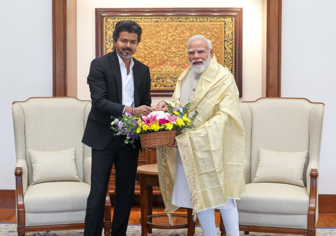  तमिलनाडु सीएम विजय ने पीएम मोदी से अणिमंगलम ताम्रपत्र, मेकेदातु, तमिल ताई वझ्थु पर की अपील