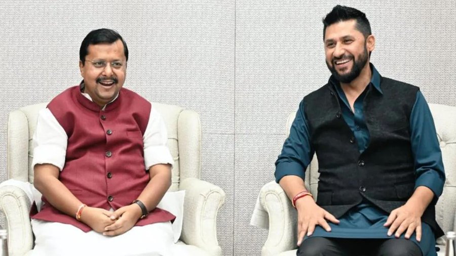 दिल्ली में भाजपा मुख्यालय पर रबी लामिछाने और नितिन नवीन की मुलाकात